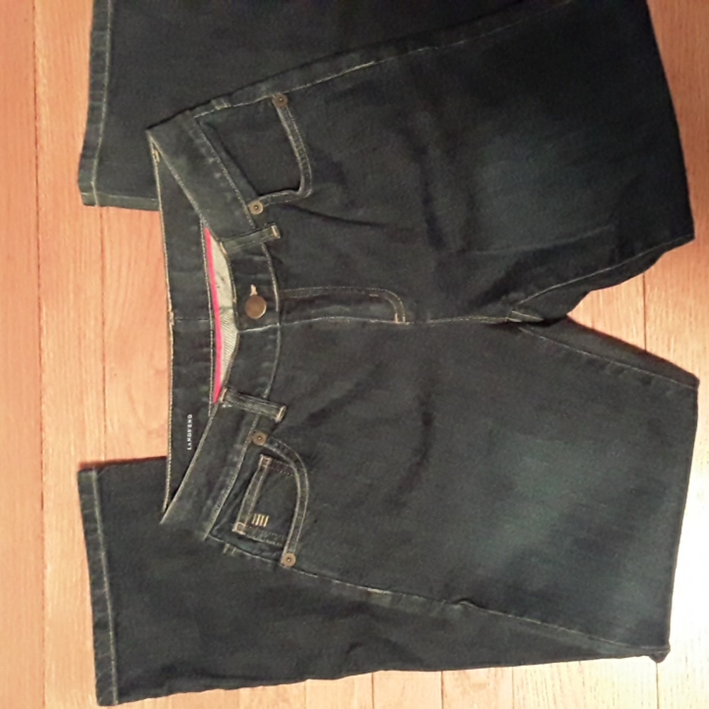 Lands' End Straight Leg Jeans dark wash denim size 4P